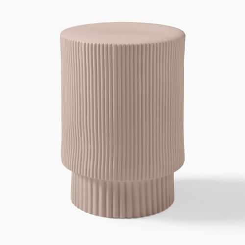 Fluted Ceramic Indoor/Outdoor Side Table (13"–16")