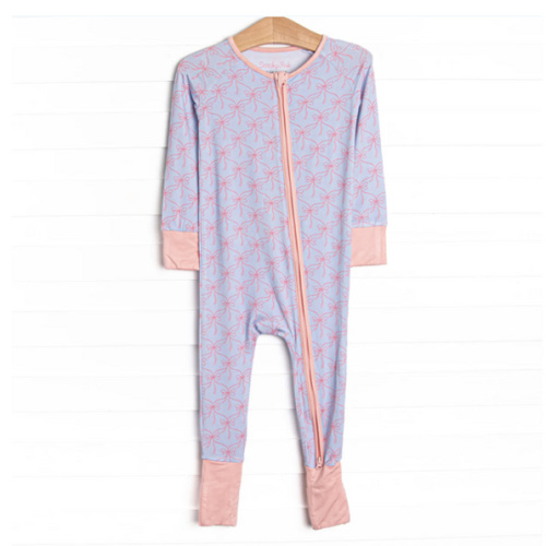 Bluebell Bows Bamboo Zippy Pajama, Blue – Stitchy Fish