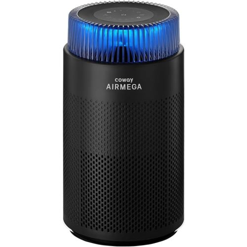 COWAY Air Purifiers for Home up to 810 ft², HEPA and Carbon Filter for Smoke, Allergies, Pet Dander, Odor, AQI Monitor, Auto Mode, Timer, Filter Indicator, Night Light, 2yr Warranty, Airmega 100 Black
