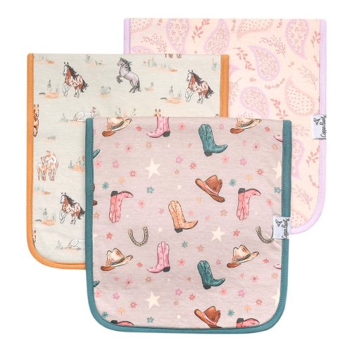 Copper Pearl Baby Girls Cheyenne Western Print Burp Cloths 3-Pack