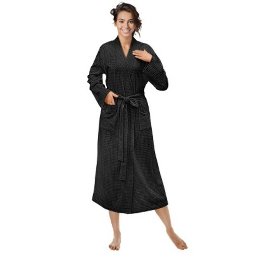 PAVILIA Women Waffle Knit Robe, Soft Cozy Breathable Lightweight Long Bathrobe with Side Pockets for Shower Spa House