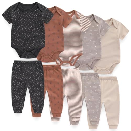 JELYLOVE Unisex Baby Boy Girl Pants Sets 10 pack Cotton Casual New born Clothes Comfort Infant Outfit