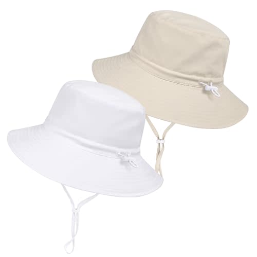 Baby Toddler Sun Hat,Boys Girls Adjustable Bucket Hat for Kids UPF 50+ Sun Protective Child Summer Beach Hats 0-5 Years