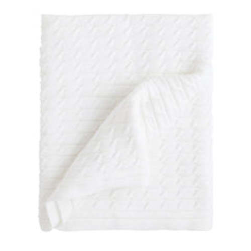 Cable Knit Blanket - White | The Little Lane Shop