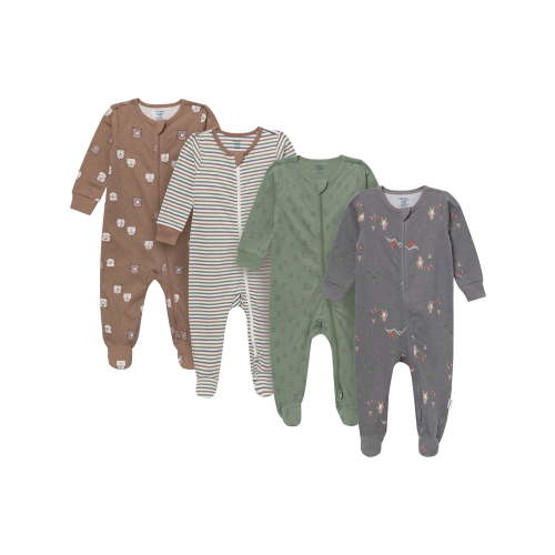 Gerber Baby Neutral Sleep N´ Play Footed Pajamas, 4-Pack, Sizes, Newborn - 6/9 Months