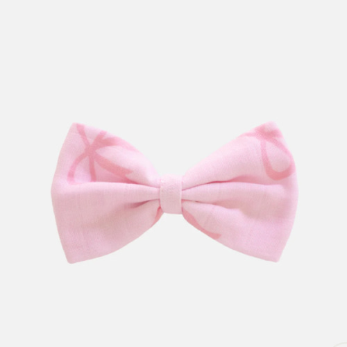 Muslin Large Bow Clip - Pink Bows
