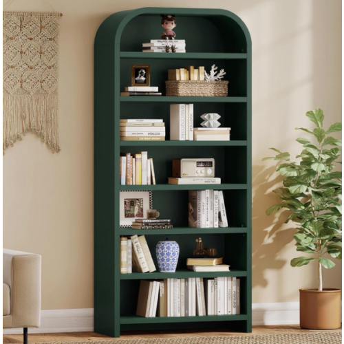 7-layer Upright Green Bookcase