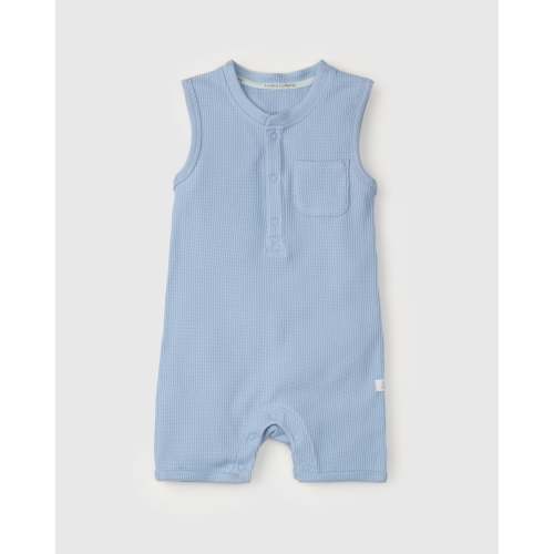 Waffle Short Romper - Blue Fog – LOULOU LOLLIPOP US