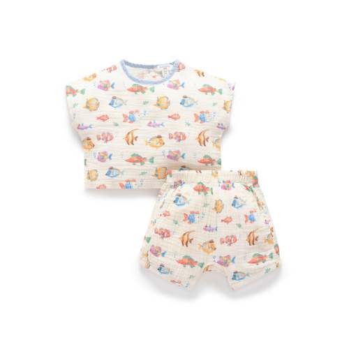 White Fancy Fish Set - Baby Sets - Purebaby - Purebaby