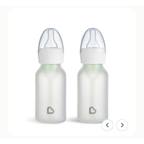 Munchkin Bond® Silicone Glass Bottle, 2-Pack - White / 4 Ounce