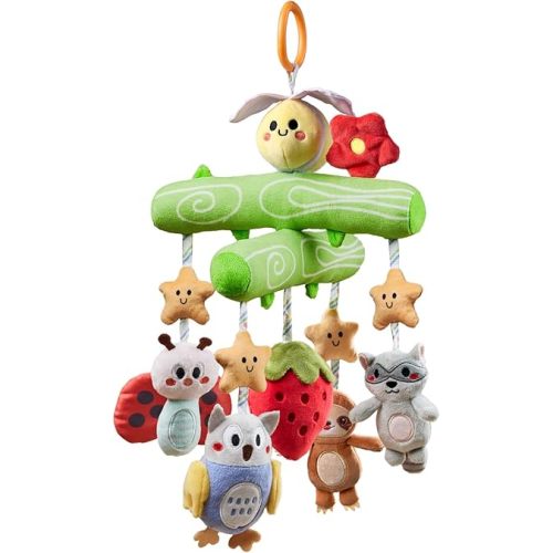 TUMAMA Hanging Crib Mobile Bee Toys Set with Squeaky for Baby 0 3 6 Months