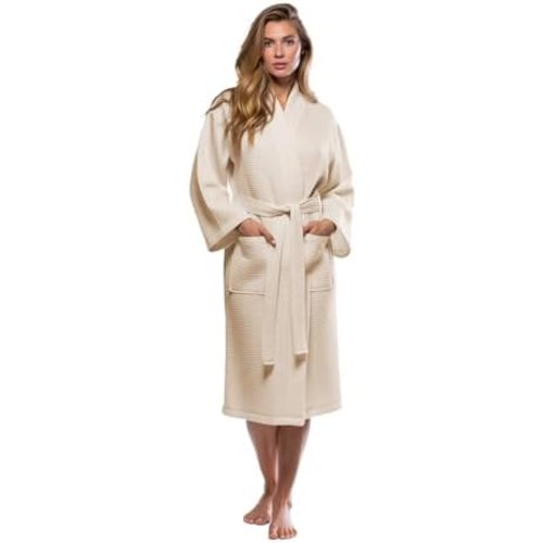 Turquaz Lightweight Full-Length Robes For Women Waffle Kimono Bathrobe - Soft, Fast-Drying, Long-Lasting Cotton Blend Unisex