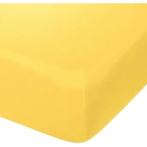 NTBAY 100% Brushed Microfiber Fitted Crib Sheet, Super Soft and Cozy 28x52 Crib Sheet for Standard Crib and Toddler Mattresses, Boys, Girls, Unisex, Yellow, 28x52 Inches