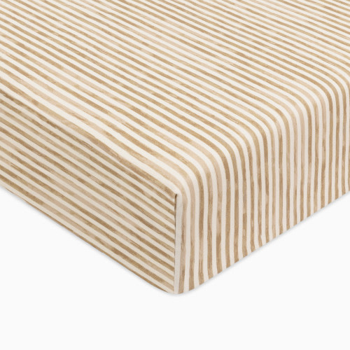 babyletto Organic Brushed Cotton Crib Sheet - Autumn Stripe By Nate Berkus