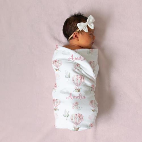 Baby Girl Hot Air Balloon Blanket