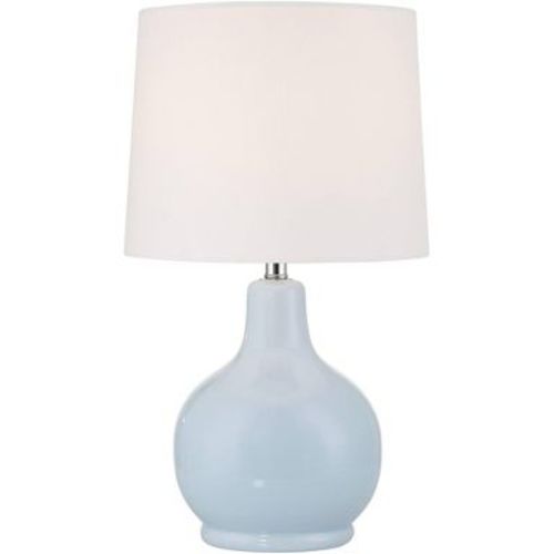 360 Lighting Sweet Dream 15 1/2" High Small Modern Coastal Accent Table Lamp Powder Blue Finish Ceramic Single White Shade Living Room Bedroom Bedside