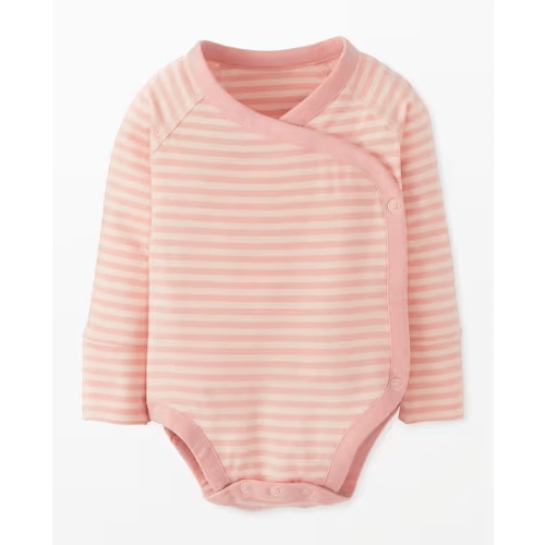 Baby Layette Bodysuit in HannaSoft™ (pink & white stripes)