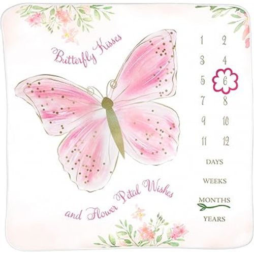 Lillian Rose Butterfly Baby Milestone Blanket Frames, Pink