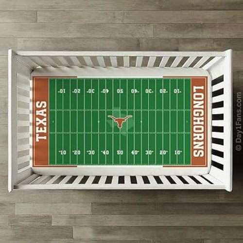 STADIUMSHEETS Day1Fans Officially-Licensed Fitted Crib Sheet (Texas Longhorns)