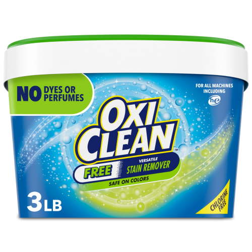 OxiClean Free Versatile Stain Remover Powder 3 lb No Dyes or Perfumes for Laundry and Home