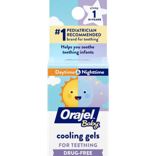Orajel Baby Daytime & Nighttime Cooling Gels for Teething, Drug - Free, #1 Pediatrician Recommended Brand for Teething*, Two 0.18oz Tubes