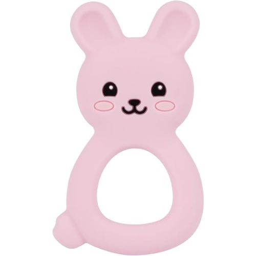 Baby Bunny Teether, Food-Grade Silicone Toy for Infants 3–12 Months, Easy-Grip Chew Toy with Textured Ears for Sensory Exploration, Freezable & Dishwasher Safe (Pink)