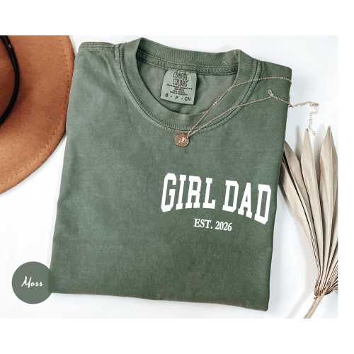 Comfort Colors® Personalized Girl Dad Shirt, Custom Girl Dad T-Shirt, New Dad Tee, Dad of Girls, Birthday Gift for Daddy, New Dad Gift Idea