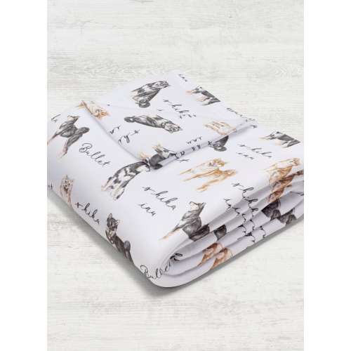 Personalized Shiba Inu Throw Blanket  / Custom Name Baby Minky Blanket / Kids Soft Silk Fabric / Fleece Blanket  / Gift Dog Lovers