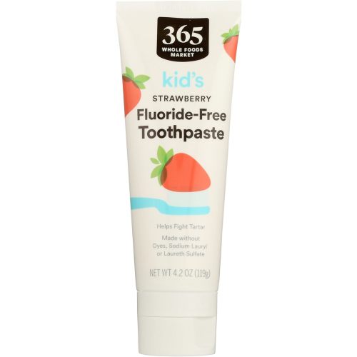 365 by Whole Foods Market, Kid's Fluoride-Free Toothpaste, Strawberry, 4.2 Ounce
