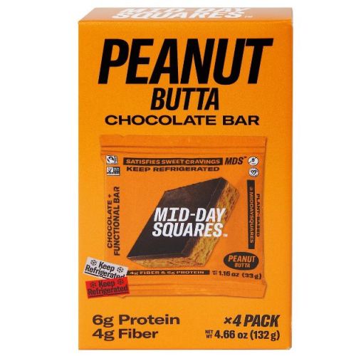 Mid-Day Squares Peanut Butter Functional Snack Bars - 4.66oz/4ct