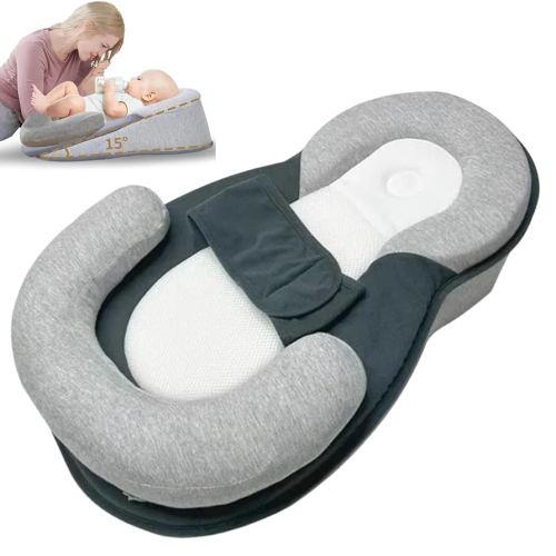 DreamNest Baby Bassinet Bed with Wedge Support Anti Spit-Up Choking Protection Comfortable Infant Lounger for Safe Sleep and Reflux Relief