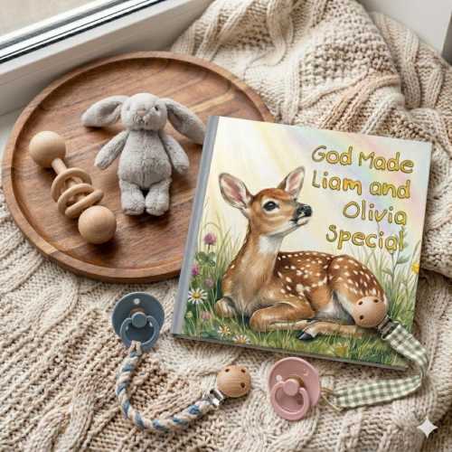 Personalized God Made Each of You Special Hardcover Children's Book for Multiples