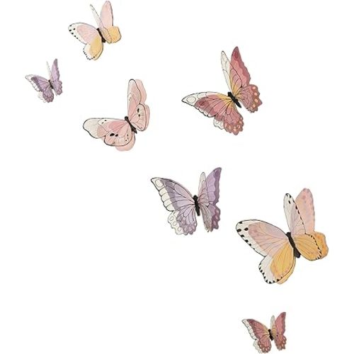 Lambs & Ivy Butterfly Dreams 3-Dimensional Wings Colorful Wall Decals/Stickers