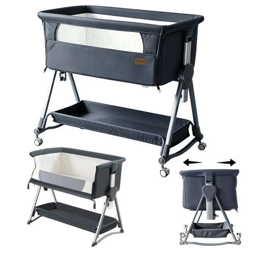 Steanny Baby Bassinet,Bedside Sleeper with Wheels,Co-Sleeper for Newborn,3-in-1 Cradle,Foldable Travel Crib