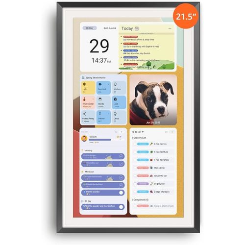 ApoloSign 21.5inch Digital Calendar: Dual Mode Calendar with Google Play & Multi-calendar Sync, Electronic Planner & Chore Chart, Smart Touchscreen, Interactive Display for Family Schedules (Black)