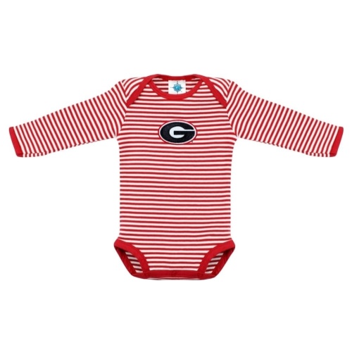 University of Georgia Infant Striped Long Sleeve Bodysuit