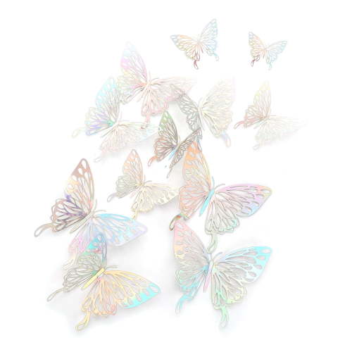 EEEkit 12pcs 3D Butterfly Wall Decals, Multicolor DIY Home Stickers for Bedroom, Nursery