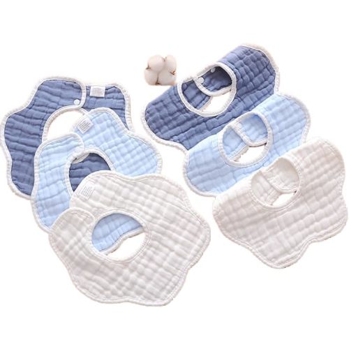 Muslin Cotton Baby Bibs, Super Soft Absorbent For Boys & Girls, Adjustable Newborn Bib,Teething & Drooling Bibs