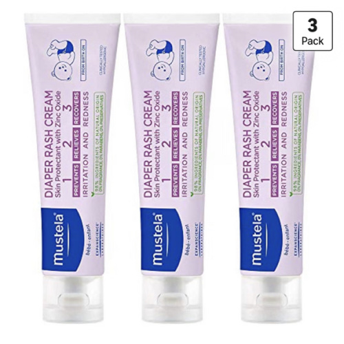 Mustela Baby Diaper Rash Cream 123 - Skin Protectant with Zinc Oxide - Fragrance Free & Paraben Free - with 98% Natural Ingredients - Various Packaging