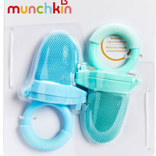 Munchkin Baby Feeder for Fresh Food and Fruit, 2 Pack, Blue/Mint