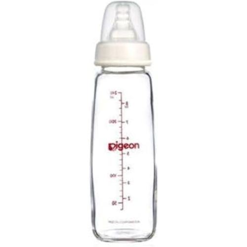 Pigeon Flexible Slim Neck Baby Bottle for 4+ Months Babies, 240ml, Glass, 1-Pack