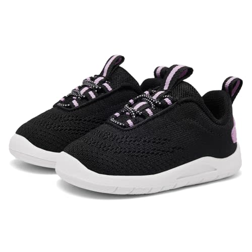 MORENDL Toddler Slip On Sneakers Baby Walking Shoes Non-Slip Breathable Unisex Pink Mesh Lace-Up Athletic Sneakers Infant Running Shoes