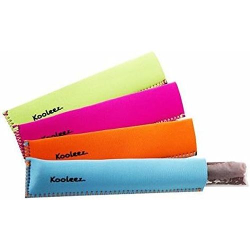 Koverz Kooleez Ice Pop Sleeves, Insulated Neoprene Sleeve for Freezer Pop/Ice Pop, Popsicle Holders for Kids, Washable and Reusable, Assorted Colors, Neon 4-Pack