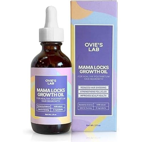 Postpartum Hair Loss Treatment for Moms - DHT Blocker Hair Growth Oil with Rosemary, Pumpkin Seed, & Black Seed Oil - Natural & Safe for Thinning Hair, Scalp Nourishing, Safe for Breastfeeding