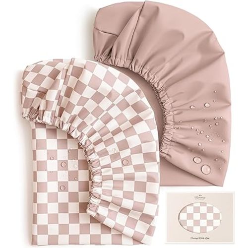 Konssy Waterproof Changing Pad Covers 2 Pack, Soft Fabric Wipeable Diaper Table Sheets for Baby Girls Boys, Boho Nursery Gift Set, Fits Standard 16x32 (Rosy Check)