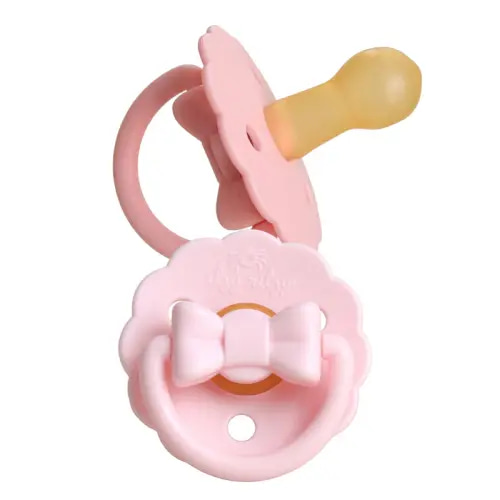 Itzy Soother™ Natural Rubber Pacifier - 6-18M - Pink Bow