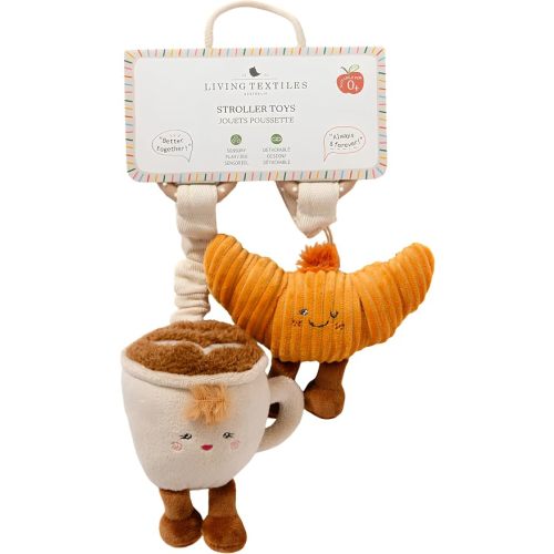 Stroller Toy Set 2 Pack, Car Seat & Pram Baby Toys,Coffee Croissant