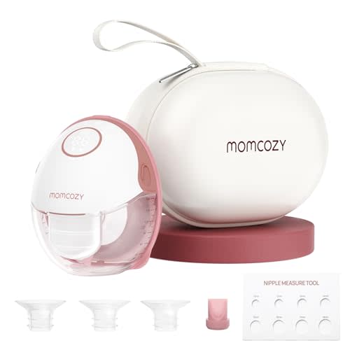 Momcozy Breast Pump Hands Free Mobile Style | M6, Wearable Breastfeeding Pump Ideal Rhythm for More Milk, DoubleFit Flange More Fit & Discreet with 3 Modes & 9 Levels, 24mm - 1 Pack Cozy Red