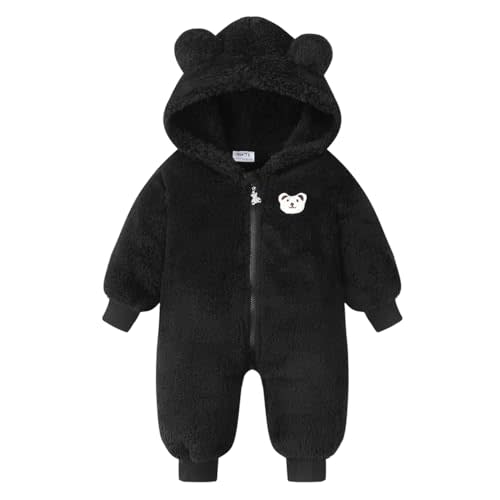 Baby Boy Winter Snowsuit Toddler Girl Fleece Jumpsuit Infant Onesie Jacket | Baby Boy Winter Bear Hoodie Snowsuit Jacket Toddler Girl Fleece Jumpsuit Infant Onesie Coat 0-6M 6-12M 12-18M 18-24M Clothes