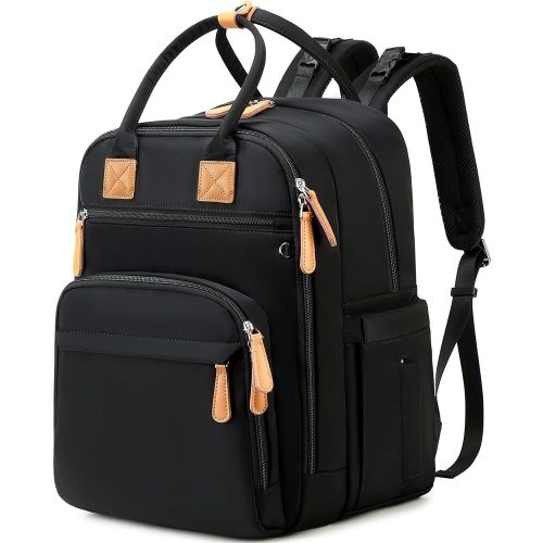 18 Pockets Large Diaper Bag Backpack with Waterproof Pockets and Stroller Buckle, Convertible Baby Bag (XL Black, Extra Large)